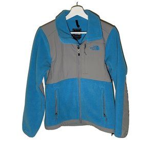 The North Face Womens Zip Up Jacket XS Blue Gray Pockets Cozy Fleece